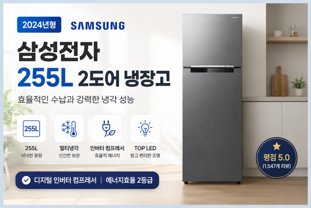 삼성전자 일반 255L 2도어 자취방 냉장고 RT25DARAH9 제품 이미지